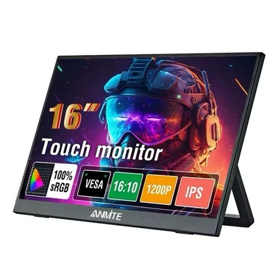 16" Zoll Tragbarer Touch Monitor 1080P HDR 16:9 Blaulicht Xbox PS5 PC Erweiterung - Bild 1 von 4