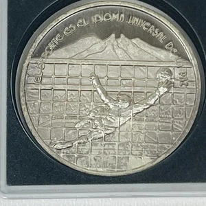 1966 Mexico Silver Futbol Soccer Medal Nuevo León Mexico Monterrey Coin - Picture 1 of 10