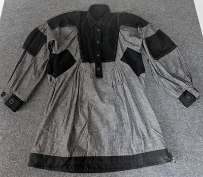 Blusa túnica popover Sacai de gran tamaño para mujer talla M bolsillos cordón gris negra  Foto 1 de 4