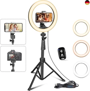 UBeesize ringlicht mit stativ,12 Zoll Selfie Ringlicht mit 62 Zoll Stativ - Bild 1 von 7