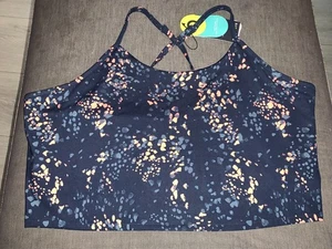 M&S Fitness Top 'Goodmove' Crop Strappy Inner Support 20 Bright Coral Mix BNWT - Picture 1 of 1