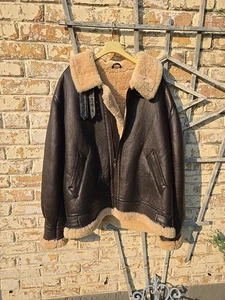 Typ B-3 DWG Nr. 33H5595 AC-17755 Avirex Lammfell Lederjacke Gr. XL, LESEN* - Bild 1 von 24