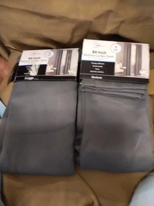 Mainstays Grommet Top Blackout Curtain Panel, 1 Panel, Gray, 40" W x 84" L - Picture 1 of 3