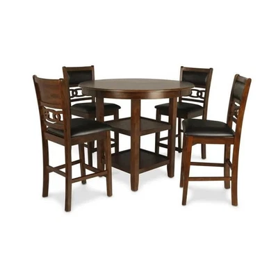 New Classic Round Counterheight Table And 4 Chairs - 5 PC Counter height Dining - Image 1 of 4