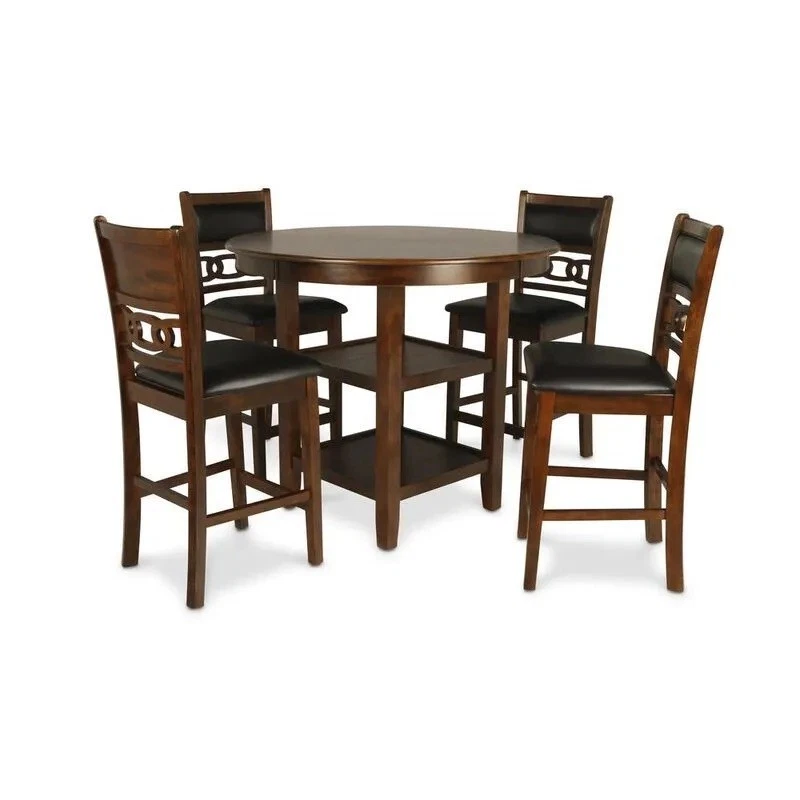 New Classic Round Counterheight Table And 4 Chairs - 5 PC Counter height Dining - Image 1 of 4
