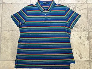 Rare Vintage Polo Ralph Lauren Southwestern Aztec Striped Polo Shirt 90s Rainbow LRG - Bild 1 von 7