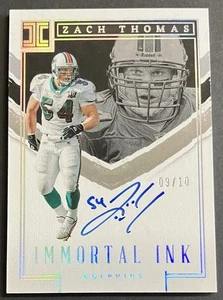 2023 Impeccable Zach Thomas On Card Auto /10 SSP Vertical Rare Dolphins HOF - Picture 1 of 2