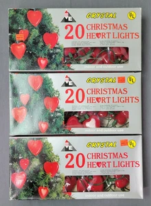 3 Sets Vintage Leco Christmas Heart String Lights 20 Lights 15ft each - Picture 1 of 6