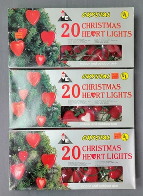 3 Sets Vintage Leco Christmas Heart String Lights 20 Lights 15ft each - Image 1 of 4