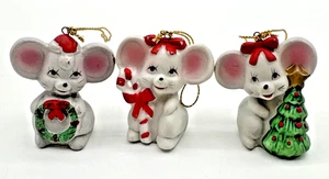 Christmas Around The World Set of 3 Merry Christmas Mice Ornaments #54-608 - Picture 1 of 10