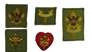 50er-60er Jahre Pfadfinder kompletter Rangsatz Tenderfoot - Life Patch GETRAGEN (WSJ1051) - Bild 1 von 2
