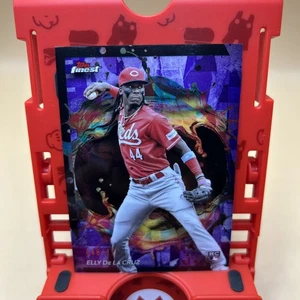2024 TOPPS FINEST RARE PURPLE REFRACTOR ELLY DE LA CRUZ RC /125 - Picture 1 of 8