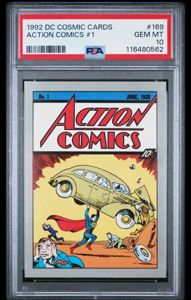 1992 IMPEL DC COSMIC CARDS #169 ACTION COMICS #1  ~ SUPERMAN ~  PSA 10 GEM MINT - Image 1 of 2