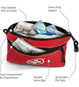 Swiss Safe Survival Erste Hilfe 64-teiliges Set Tasche im Taschenformat, leicht NEU - Bild 1 von 5