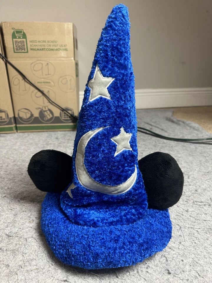 Disney Parks Sorcerer Mickey Mouse Ears Adult Hat Blue Stars Moon Costume 16 in. - Image 1 of 4