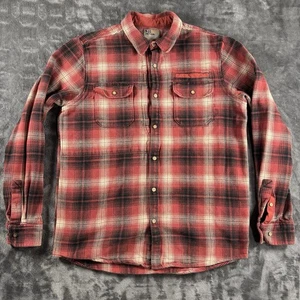 5.11 Tactical Flannel Shirt Mens Size Medium Plaid Red Metal Snap Front Buttons - Picture 1 of 9
