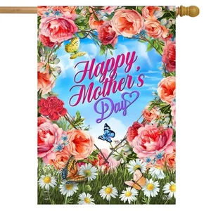 Briarwood Lane Mother's Day Floral Heart House Flag - Picture 1 of 4