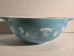 Pyrex blau heiße Luftballons 4 Quart Aschenputtel Schüssel #444 Mixgriffe Küche Vintage - Bild 1 von 11