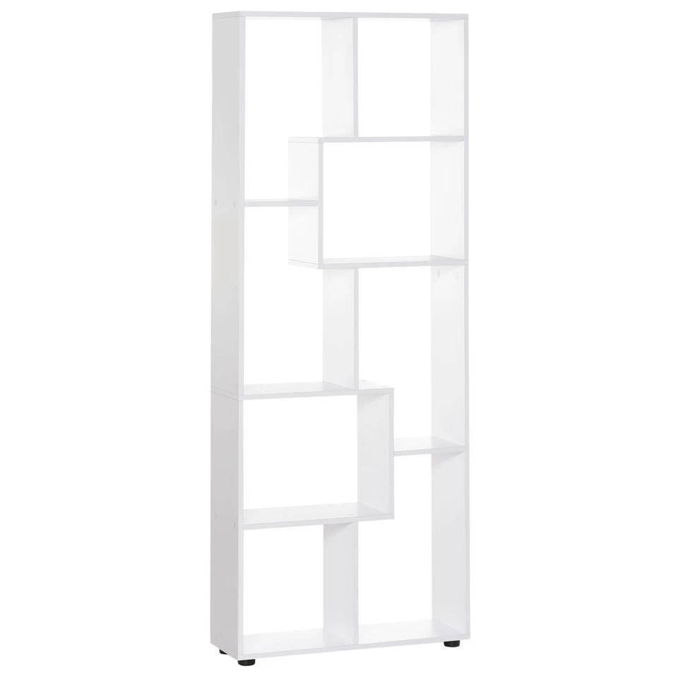 HOMCOM Libreria Scaffale Moderna a 8 Ripiani in Legno Truciolare Bianco - Immagine 1 di 1
