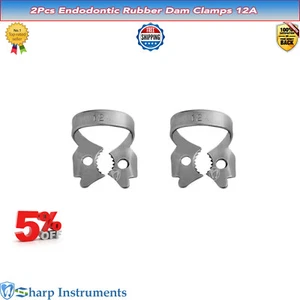 2Pcs Dental Rubber Dam Clamps Sheet 12A Endodontic Surgical Instruments - Picture 1 of 1