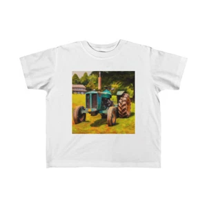 Toddler T Shirt Kids 100% Cotton Tee Old School Tractor Graphic Farm Outdoors - Picture 1 of 9