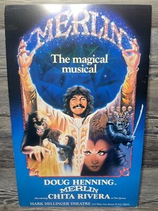 DOUG HENNING IN MERLIN, ALSO STARRING CHITA RIVERA AS THE QUEEN, WINDOW CARD
