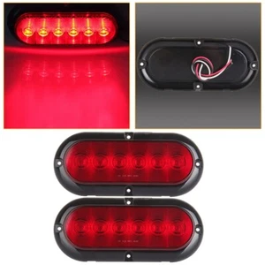 2 PIEZAS 6 LUCES DE FRENO LED PARA REMOLQUE CAMIÓN PARADA/GIRO/COLA 6" MONTAJE SELLADO OVALADO ROJO - Imagen 1 de 12