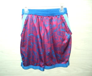 Tek Gear Shorts Berry & Blue Doodle Print Boys Size M (10/12) Dry Tek Drawstring - Picture 1 of 3