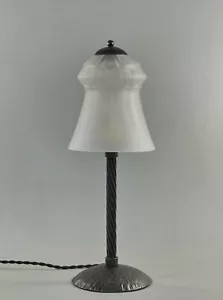 FOURNET & SCHNEIDER : FRENCH 1930 ART DECO LAMP . fer forgé HF France muller era - Picture 1 of 10