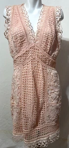 French Connection Größe 12 Damen rosa Spitzenkleid gefüttert - Bild 1 von 8