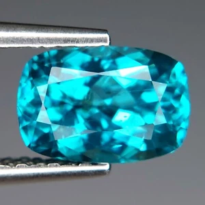 1.60 Cts GENUINE CUSHION SHAPE NATURAL PARAIBA BLUE APATITE LOOSE GEMSTONE - Picture 1 of 3