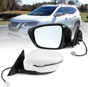 2017-20 Nissan Rogue White Driver Left Power Mirror w/ Turn Signal Heated ⭐F2⭐ - Picture 1 of 6
