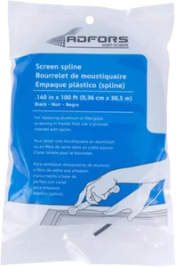 Black Spline, .140 Inches X 100 Feet - Durable Window and Door Screen Spline, Id - Picture 1 of 12