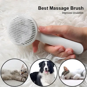 Cat Grooming Brush, Self Cleaning Slicker Brushes For Dogs Pet Hair Removal Comb - Picture 1 of 13