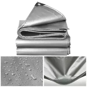 Tarp Waterproof Tarpaulin Poly Tear UV Resistant for Roof/Patio/Pool/Boat 2024