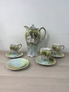 Vintage RS Prussia Chocolate Tea Pot Set Missing 1 Cup, Marked Made In Japan - Picture 1 of 8