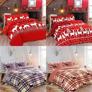 Christmas Print Duvet Quilt Cover All Sizes Bedding Set Pillowcases - Picture 1 of 9