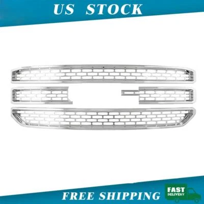 Para GMC Yukon XL 2015 2016-20 cromo rejilla a presión superposición parrilla cubiertas insertos Foto 1 de 4