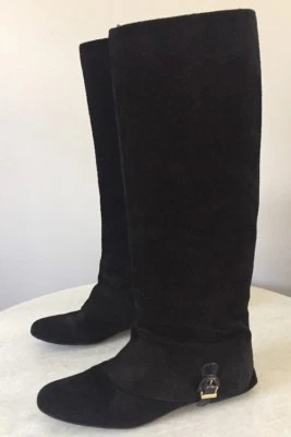 Botas DELMAN JUNE negras de gamuza hasta la rodilla talla 6,5 M Foto 1 de 4