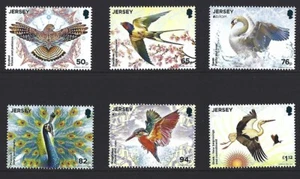 JERSEY 2019 EUROPA BIRDS CONJUNTO DE 6 SIN MONTAR COMO NUEVO, MNH - Imagen 1 de 1