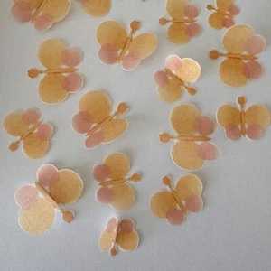 Emma Memma Peach Orange Pre-cut Edible Wafer Paper Butterflies - Picture 1 of 1