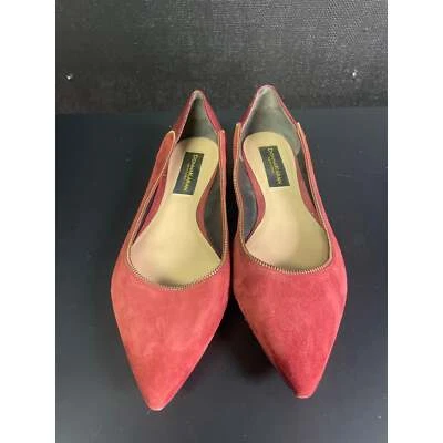 Zapatos para mujer Donna Karan NY de gamuza roja con ribete con cremallera talla 9 SKU 2213 Foto 1 de 4