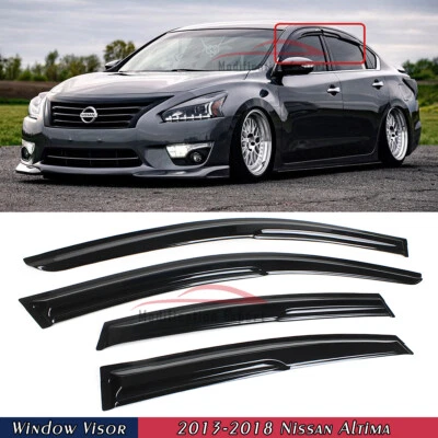 Para Nissan Altima JDM 2013-2018 3D Ondulado Estilo Mugen Viseras de Ventana Protectores de Lluvia Foto 1 de 4