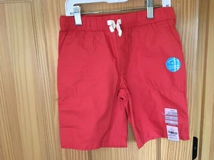 New Carter's Boy Pull on Shorts Red Woven Cotton - Picture 1 of 1