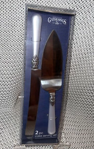 2 Pc Godinger Cake Serving Set Pearlized Silver Handles Vintage Ornate Design! - Picture 1 of 8