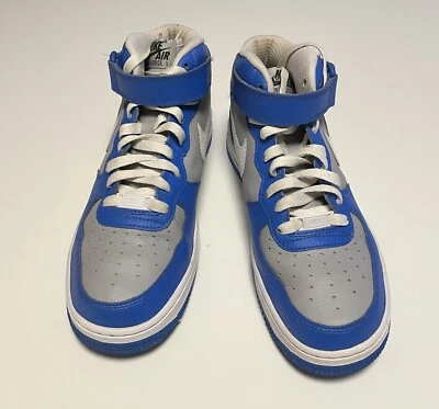 NIKE AIR FORCE 1 07 MID GRAY-MILITARY BLUE-SAIL-DOLL SZ 9(Men’s) - Image 1 of 4