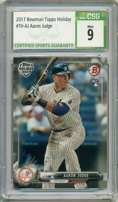 2017 BOWMAN TOPPS HOLIDAY AARON JUDGE #TH-AJ ROOKIE CARD CSG 9 - Image 1 of 2