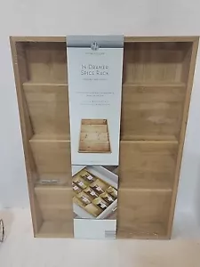 Huntington Home Wooden Bamboo Natural In Drawer Spice Rack Brand New - Picture 1 of 4