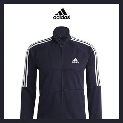 NWT - Adidas Aeroready Sereno Cut 3-Stripes Slim Track Top, Blue Large - $50 - Image 1 of 3