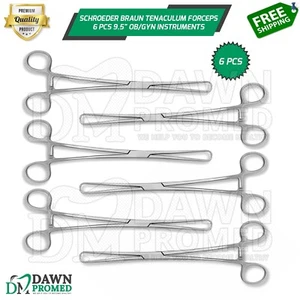 Schroeder Braun Tenaculum Uterine Forceps 6 Pcs 9.5" OB/GYN Instrument German Gr - Picture 1 of 8